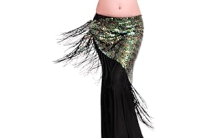 ROYAL SMEELA Foulard Danse du Ventre Femme Ceinture Danse Orientale Gland Paon Foulards Jupe Portefeuille Triangle Danse du Ventre Costume Vêtements