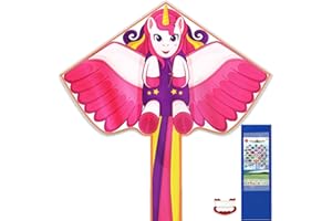 YONGNKIDS Énorme cerf-Volant pour Enfants Enfants Adultes Facile à Voler Jeux de Plage en Plein air, Sac Cadeau avec poignée de cerf-Volant et Ficelle - Facile à Assembler et à Transporter