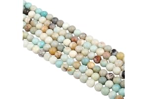 mookaitedecor Amazonite Perles Pierre Naturelles 8mm, Rondes Perles en Vrac Pierres pour Fabrication de Bijoux Guérison DIY Bricolage
