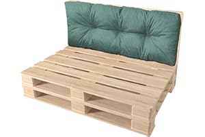 ‎PILLOWS24 Pillows24 – Palettenkissen – Rückenlehne 120x40 | Palettenauflage für Palettensofa | Sitz- und Rückenkissen für Europaletten | Palettenmöbel Indoor & Outdoor, UV-beständig | Made in EU | Türkis