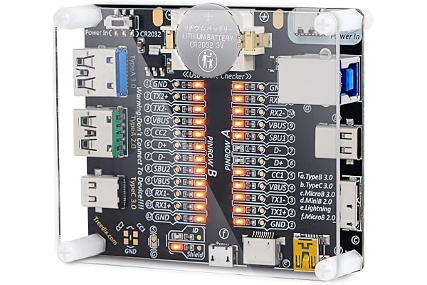 Treedix USB-kabeltestare, USB-C- och datakabeltestare, testkort för typ C, A, B, mikro mini belysningskabel, snabbt sortera k