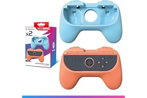 Oniverse Zestaw uchwytów kompatybilny z Nintendo Switch 2 – Zestaw 2 wygodnych gripów do Joy-Con, Akcesoria do Switch 2, ergonomiczne uchwyty, Pomarańczowy i Niebieski