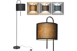 nmoiww Lampadaire sur Pied Salon, Lampadaire Led 3 Températures Couleur avec interrupteur au pied 3000K-4000K-5000K avec ampoule 9W, convient pour chambre à coucher, bureau