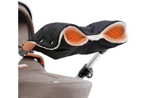 IMPODITIONGS Guanti Passeggino, Scaldamani per passeggino, Inverno Impermeabile Guanti Passeggino, Nero Guanti Passeggino Scaldamani per Passeggino, Taglia Universale per Passeggino e Carrozzina