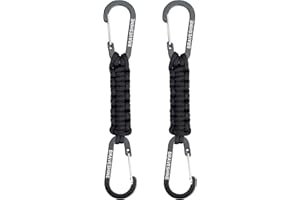 BRAVESHINE Keychain with Snap Hook Carabiner Clips, Paracord Keychain Carabiner Clips with Locking D Ring Hooks Hangers, Heavy Duty Lanyard Key Chain for Car Keys, Backpack, Tools, Men, Women