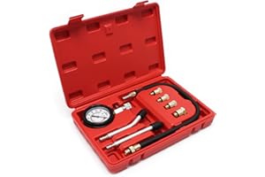 Wiltec Kit 9 pièces de Testeur de compression - 0-21 bars / 0-300 PSI - avec Tuyaux et Adaptateurs - dans un Coffret - pour Moteurs à essence de Voiture Poids lourd Camions Motos