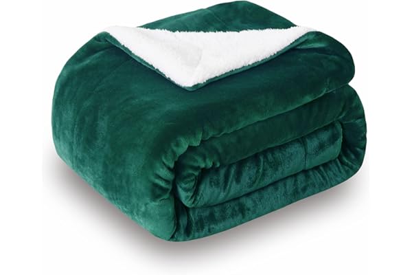 SOCHOW Couverture Double Face en Sherpa, Plaid Épais et Ultra Doux pour Canapé et Salon, 150 x 200 cm, Vert