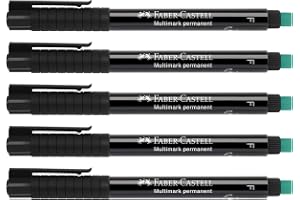 Faber-Castell 205018 – Märkpenna Multimark F 151399, permanent, svart, 5 stycken