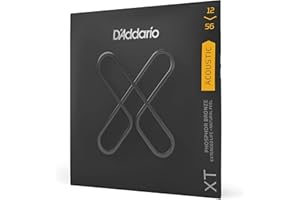 D'Addario Guitar Strings - Coated Acoustic Guitar Strings - XT Phosphor Bronze - For 6 String Guitar - Extended Life, Natural Feel - XTAPB1256 - Lt. Top/Hvy Bottom, 12-56