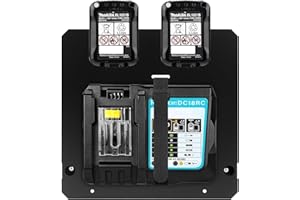 LAMEICO Supporto da parete per porta batteria e caricabatterie, supporto a batteria Makita per officina e garage