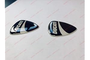 ADESIVI COMPULSIVI Stemma logo decal DUCA, coppia adesivi resinati, effetto 3D. Per SERBATOIO o CASCO. Colore: Nero Bianco