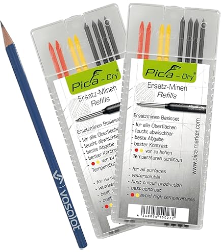 Penna Automatica Pica Con 10 Mine Grafite H - Per Marcatura Su Qualsiasi Superficie, 3 Pezzi - Foto 4