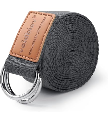 Sangle De Yoga En Coton 100% - Longueur 180 Ou 250 Cm - Avec Boucle Coulissante Métal - Pour étirement, Pilates, Fitness - Débutants Et Confirmés - 4