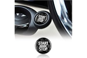 KUNGKIC Copertura del pulsante di accensione e spegnimento del motore dell'auto in fibra di carbonio,compatibile con Mini Cooper R55 Clubman R56 R57 R58 R59 R60 Countryman R61 Accessori Nero