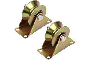 EMPEROCH 2 Pcs V-Type Pulley, Steel Pulley Blocks, V Groove Pulley Wheels, Pulley Wheel for Ropes, Tripod Fixed Pulley Block, Mute Bearings Sliding Wheel, for Traction Steel Wire Rope Pulley Block Industrial