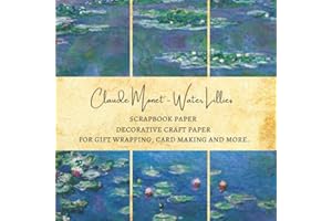Claude Monet Water Lillies Scrapbook Paper | Decorative Craft Paper for Gift Wrapping, Card Making and More: Premium Decor Sheets for Scrapbooking Projects