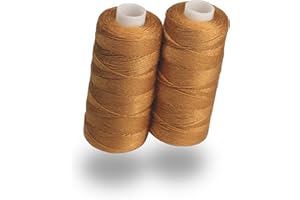 Lialina Jeansgold Jeansgarn für Nähmaschine [2 x 150m] - OEKO-TEX - Nähte wie im Original - Jeans Nähgarn Set extra stark Nr. 36 - Jeansfaden für Nähmaschine