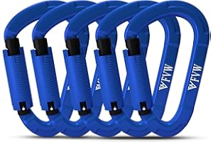 RIGINADO Karabiner Klettern Kletterausrüstung,3 Stück UIAA-Zertifiziert 25KN Auto Locking Kletterkarabiner Clips für Hängematten, Schaukel, Locking Hundele