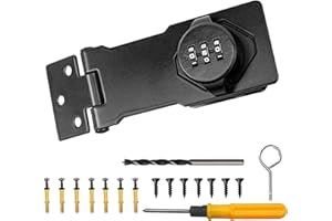 Jiaxitek Household Cabinet Password Locks, Cabinet Door Combination Hasp Lock, Door Security Slide Latch Lock for Fence,barn Doors,Locker,Mailboxes,Garden,Office File Cabinet