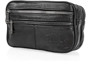 Lois - Bolso De Mano Hombre, Bolso Hombre Elegante De Piel Con Cremallera Y Asa De Muñeca Para Eventos Y Viaje