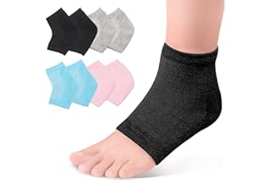 SERAPHY Chaussettes Hydratantes Pour talons, Gelées, à Bout Ouvert, Pour Talons Secs et Crevassés, Chaussettes Pour Femmes et Hommes, 4 Paires, Multicolores.