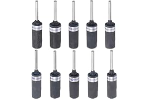 sourcing map 10pcs Abrasive Sandpaper Rolls Kit 180-2000 Grit 3mm Shank Sanding Drums Sleeves Cylinder Grinding Head for Woodworking Glass Metal Polishing