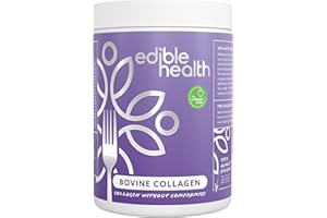 Edible Health Collagen Powder 400g, Types 1 & 3 Protein Peptides, 18 Amino Acids, Hydrolysed Bovine Collagen Supplement, Paleo Keto Kosher Halal