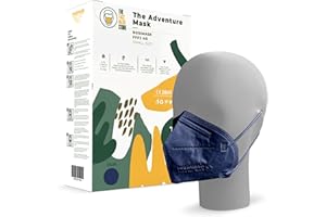 THE ADVENTURE MASK The Adventure Face Mask FFP3 with Ear Loops, Safety Mask, 5 Layer, Ce Certified, Ppe Masks, Box of 10, Blue