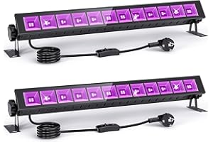 MEEKBOS Lumière Noire LED 45W, Barres UV 395 nm pour Fête Fluorescente, Peinture Corporelle, Halloween, Affiches Fluorescentes, Décoration Anniversaire, Étanche IP66(Pack de 2