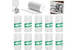 TECHEEL 10* Mini Drucker Papier Thermopapier Selbstklebend Printer Sticker Papier Mini Thermodrucker Etiketten, für Fotos, Aufgabenliste, Notizen, Schwarz auf Weiß-57 * 25mm