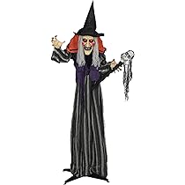 SKOOLOVE Animierte Halloween Hexe 150cm - Mit Ton, Bewegung & Leuchtenden Augen