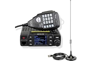 Retevis RT95 Ham Radio Transceiver med Dual Band Antenn, Mini Mobile Transceivers med roterbar LCD Dual Display, 200 kanaler, SL16/PL259 mobil bilantenn