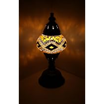 Samarkand-Lights Mosaiklampe – Orientalische Tisch-/Stehlampe, Gold, E14-Fassung, Handgefertigt