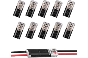 gsgfuis 10 Pièces Connecteurs Électriques Rapides, Connecteurs de Câble Étanches 2 Broches pour Fils 18–22 AWG, Raccordement Voiture Facile - 1