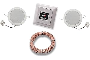 EBROM'S BJ SETS Busch-Jaeger (Original) DAB+ (DAB plus) Flush-Mounted Radio 8215U–101 (8215U-101) Alpine White Complete Set Balance SI + 2x Ceiling Speakers / Built-in Speakers + 20 Metre Speaker Cable 2 x 0.75 mm