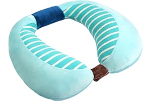 Alaoo Almohada Cervical Coche Bebe, Almohadilla Cervicales Nino,Cojín Viaje,Reposacabezas Seguro,para Coche Cochecito y Silla Infantil,Patrón de Rayas