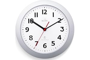 Acctim 74317 Parona, Silver Radio Controlled Wall Clock, 23cm Diameter