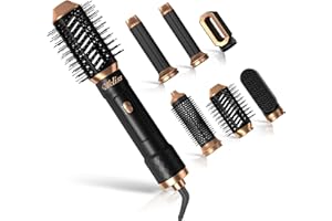 ATOPSKINS Airstyler 6 in 1 Haarstyler Warmluftbürste Set, Negativ Ionen Hairstyler mit föhn, Rundbürstenföhn, föhnbürste, Glättbürste, Air Styler Thermal Brush Haartrockner Set, Weihnachtsgeschenke