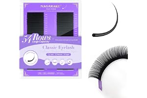 NAGARAKU 54 Rader Classic Wimpern 0.10mm D 7-15mm Svart För 1:1 & Volym
