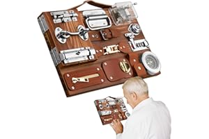 ADFUENOM Fidget Busy Board,Attività di demenza per adulti anziani anziani,Montessori Sensory Busy Board per bambini piccoli.Prodotti giocattoli demenzenza,Activity Board per abilità motorie fini.Regali di