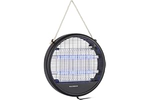 KLARSTEIN Waldbeck Skyfall RD - Matainsectos, Consumo 3,5 W, Tensión de Rejilla 2.500 V, hasta 150 m², Inodoro, Silencioso, Bandeja extraíble, Interruptor Encendido/Apagado, Cuerda, Luces LED 20.000 h, Negro