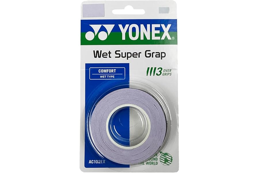 Yonex Overgrip Super GRAP 3 Pack - Tennis, Badminton, Squash - Choice of Colors (Pale Lilac)