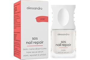 ‎ALESSANDRO alessandro SOS Nail Repair Serum - Nagelserum für brüchige Nägel - Mit Biotin, AHA & marinem Silizium - Schnelltrocknend & ohne Entfernen - Sichtbare Ergebnisse nach 3-6 Tagen - Vegan - 10ml