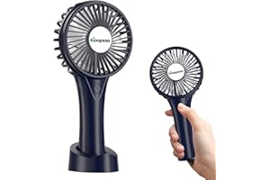 KOOPAO USB Mini Ventilator, 2500mAh Handventilator Batteriebetrieben, 3-Gang-Doppel-Lüfterblatt ventilator klein für zu Hause, im Freien und auf dem