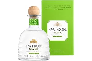 PATRÓN Silver Premium Tequila, 40% ABV, 70cl / 700ml, Made from the Finest 100% Weber Blue Agave, Handcrafted in Small Batches in Mexico (Packaging May Vary)