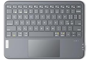 Inateck Tastiera Bluetooth con touchpad, tastiera wireless QWERTY ultra sottile e portatile, compatibile con Windows e iPad OS, KB01105