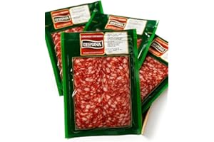 IBERICOS DISBLANCA S.L. Salchichón Ibérico de Bellota 50% Raza Ibérica loncheado. Salchichón Bellota Ibérico loncheado envasado al vacío. Contiene 5 sobres x 100 grs (500g) Embutidos ibéricos. Salchichón Ibérico Salamanca.