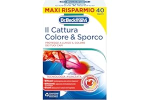 Dr. Beckmann Cattura Colore & Sporco Tecnologia Avanzata | Per proteggere a lungo i colori del bucato | Con molecole che catturano colori e microfibre | 40 foglietti