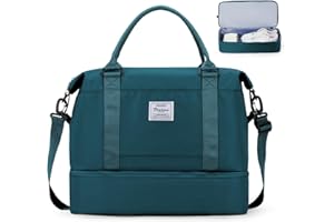 WEPLAN Borsone da Viaggio,Borsone Palestra Borsa Sportiva Tote Gym Borsa a Mare impermeabile,Borsone con tasca bagnata e scomparto per scarpen,Grande Duffel per uomo e donna Borsa da Trasporto per Aereo