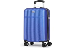 H.yeed Luggage Sets 3 Piece ABS Hard Shell Spinner Suitcase - 20" Carry On, 24" & 28" Checked Luggage (Blue, 4 Double Spinning Wheels, TSA Lock, 2 Compartments)